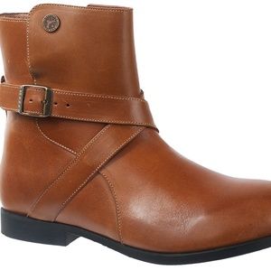 [Birkenstock] Cognac Leather Boots Collins 38 VGUC